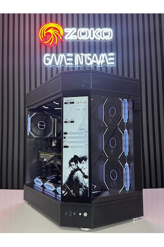 Zoko Tank Siyah 12,6 Lcd Ekranlı 7x12cm Argb Fanlı Kumandalı Akvaryum Kasa