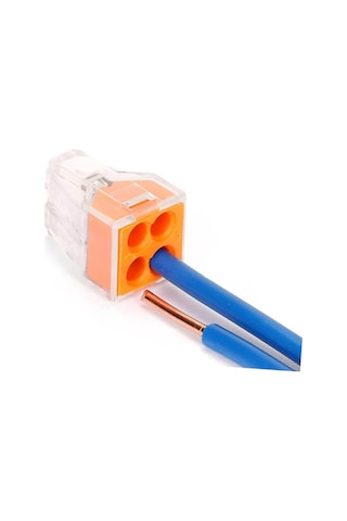 Koodmax 25 Adet Pct-104 4 Pinli İtmeli Hızlı Kolay Kablo Tel Birleştirici Konnektör Vidasız Klemens