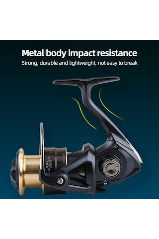 Gajeena 1000 Model Metal Gelişmeli Spinning Olta Makinesi - 4+1 Yataklı, 5.2:1 Dişli Oranı, Pürüzsüz Performans