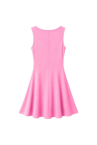 Vadon 1027 Kadın Pamuklu Basic U Yaka Kolsuz A Kesim Elbise Pembe