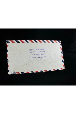 Uçak Postası Air Mail 1946 Yılında British Guiana'dan Amerika'ya Postalanmış 2x 12 Cent Pullu