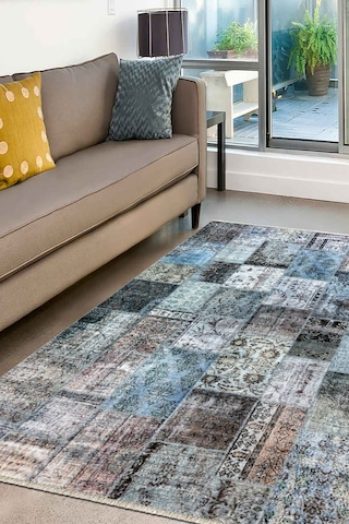 Kilimista Efes 2305 Kolay Temizlenen Dekoratif Yıkanılabilir Balkon Salon Halısı Mutfak Halısı Kilim Yolluk Çok Renkli