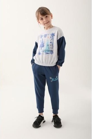 Frozen Kız Çocuk Eşofman Takımı Kar Melanj