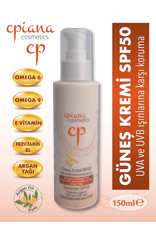 Güneş Koruyucu Krem Spf 50+ Argan Yağı 150ml