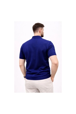 Vexor Erkek Yazlık Triko Tişört Kısa Kol Polo Yaka Düğmeli T-shirt - Lacivert