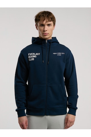 Everlast Boxing Club Regular Lacivert Erkek Full Zip Kapüşonlu Sweatshirt Lacivert