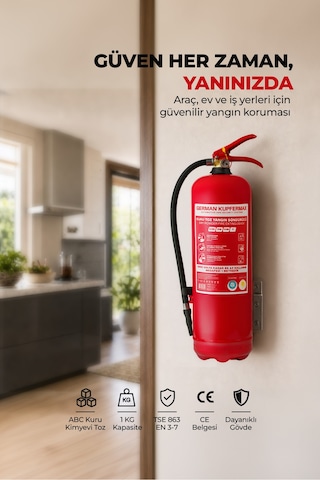 6 Kg Abc Yangın Tüpü Tse Ce Iso Belgeli İşyeri Depo Araç