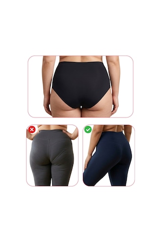 Alya Underwear Kadın Dikişsiz Külot Lazer Kesim Yüksek Bel İz Yapmayan Büyük Beden Hayalet Külot İzbırakmaz 6'lı Paket Siyah
