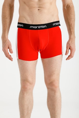 Maraton Sportswear Ekstra Slim Erkek Düz Paça Basic Kırmızı Boxer 20395-Kırmızı