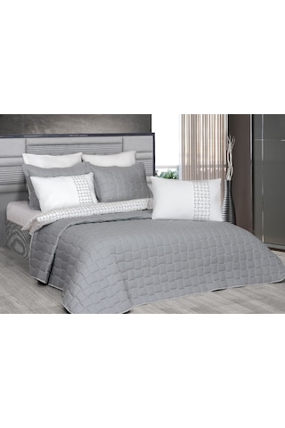 Alyans Gri Mikro Tek Kişilik Yatak Örtüsü