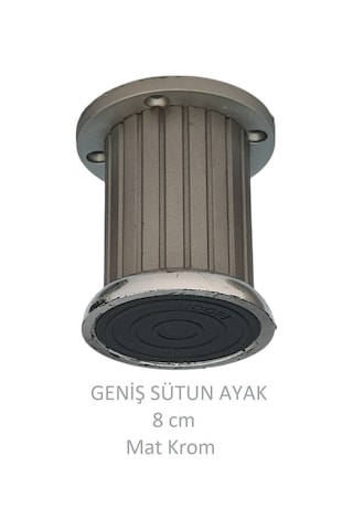Plastik 8 Cm Geniş Sütun Ayak, Mat Krom Mat Krom