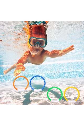 Xindoker 4 Adet Plastik Yüzme Egzersiz Halka - Su Altı Görünürlüğü İyi, Dayanıklı, Dalış Hızı Ve Çevikliği Antrenmanı İçin Havuz Alti Oyuncakları Çok Renkli