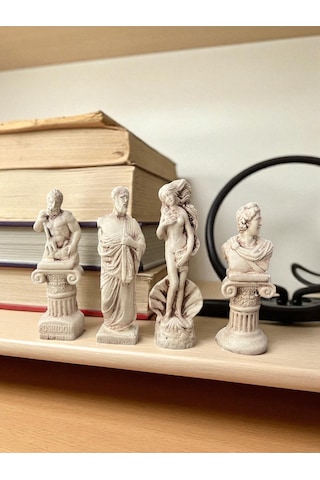 Sütunlu Yunan Mitolojik Biblo Heykel Set