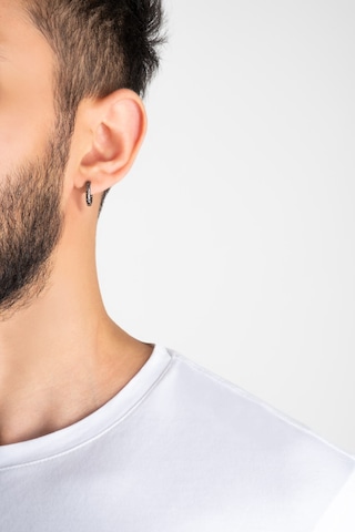 Etnik Stil Çelik Erkek Küpe Gümüş
