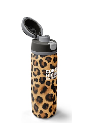Coral High Kahverengi Leopar Desenli Pipetli Ve Direkt İçim Çelik Termos 800 Ml 38541 Bej - Kahverengi