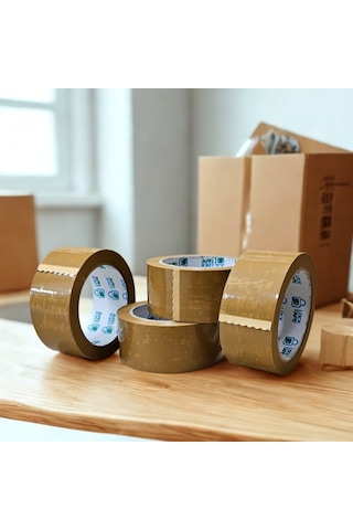 45mm Kahve Rengi Koli Bandı- 6 Adet - Hotmelt - Extra Güçlü Yapışma 6