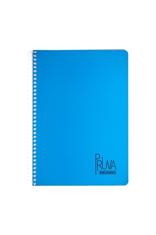 Pruva A4 Pet Spiralli Karton Kapaklı Defter 144 Yaprak - Çizgili - Mavi
