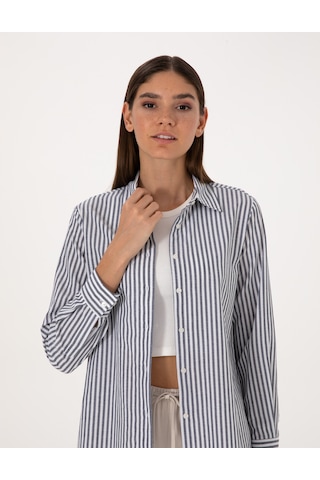 Pierre Cardin Kadın Lacivert Gömlek Desenli 50318226-vr033 Lacivert