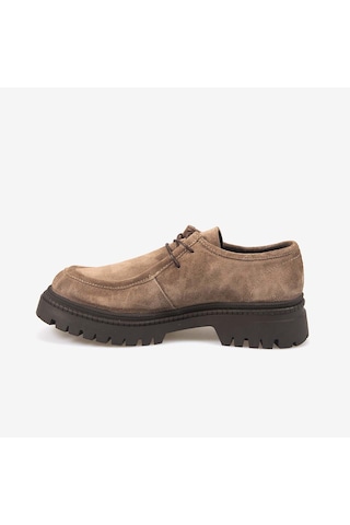 Kemal Tanca Kadın 4cm Kauçuk Taban Bağcıklı Süet Deri Günlük Ayakkabı 51456-1 Bizonte Süet