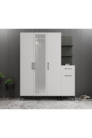 Açelya Portmanto Vestiyer Ayakkabılık Fb - M3 Montaj Dahil 160 Cm