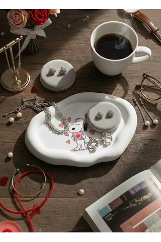 K42design Snoopy "sevgi Mektubu" Temalı El Yapımı Dekoratif Takı Ve Sunum Tepsisi 1