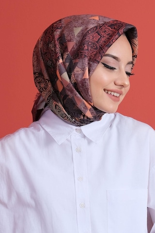 Afvente Paisley Desen Bordo Pamuk Eşarp