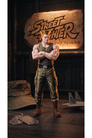 Street Fighter Guile Figür - Özel Tasarım 3d Askeri Oyuncak Heykel Biblo Oyun Odası Dekoru