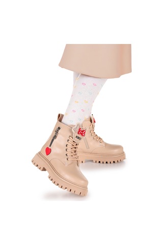 Kiko Kids Bella Günlük Fermuarlı Kız Çocuk Bot Ayakkabı Ten Ten Ten Rengi