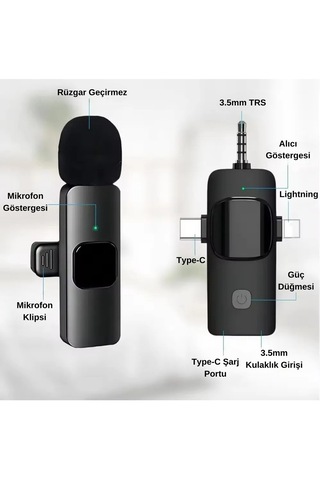 Platoon Pl-2452 2 Adet Type-c, Lightning, Aux Girişli Mini Yaka M