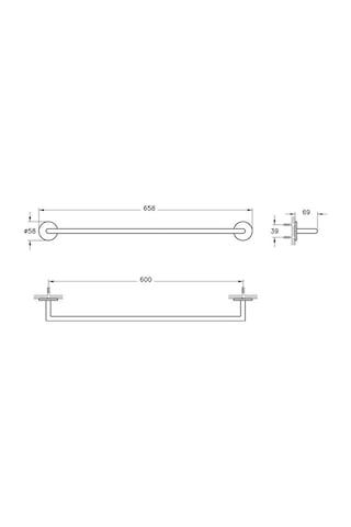 Vitra Vitra Origin A44897 Havluluk, 60 Cm, Krom