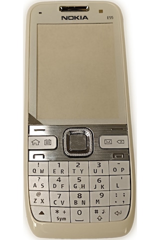 Nokia E55 Kasa Kapak Tuş Takımı E55 Uyumlu Beyaz Renk Orta Kasa Ö