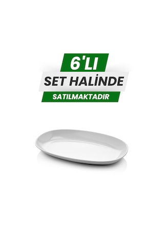 Alezy 605 Göreme Melamin Termostar Oval Kayık Tabak 15x9 Cm Beyaz