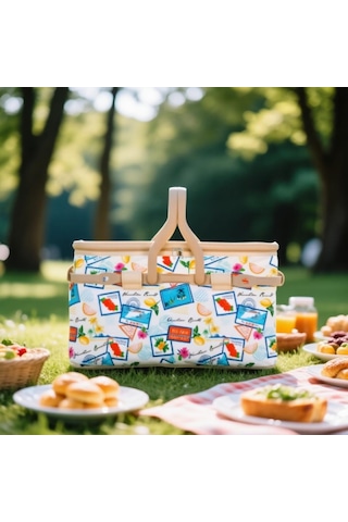 25 Lt Piknik Sepeti 1072 Picnic Bag Çok Renkli