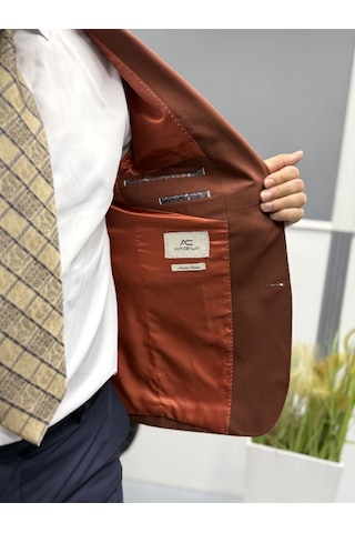Avni Ceylan Lux İtalyan Stil Erkek Takım Elbise Klasik Ve Modern Stil Kiremit