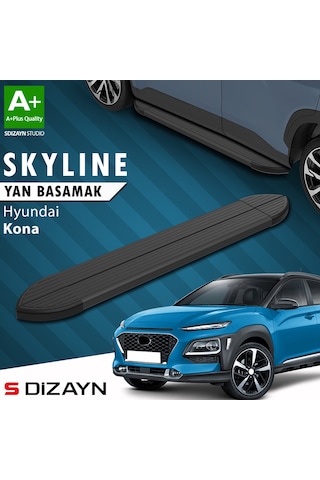 S-dizayn Hyundai Kona Skyline Siyah Yan Basamak 173 Cm 2018-2023 A+ Kalite