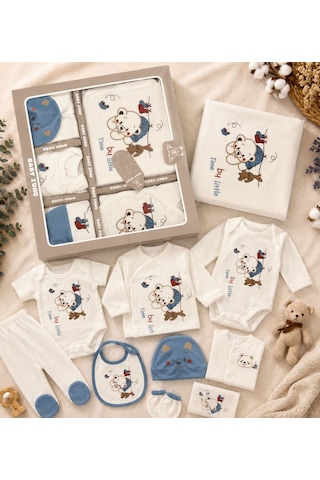 Baby Zuhu Bat Time Mandallı Ayı Erkek 10 Lu Hastane Çıkışı 0-3 Aylık -ba 2090713 - Mavi