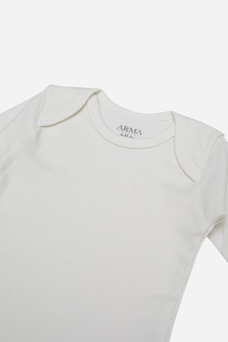 Arma Yıldız %100 Organik Pamuklu Beyaz Uzun Kollu Bebek Body 5'li Paket Beyaz