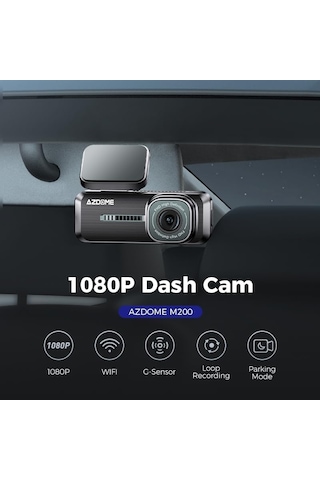 Azdome M200 Full Hd Araç Kamerası - Wifi, 150 Geniş Açı, Gece Görüşü Siyah Azdome Türkiye li