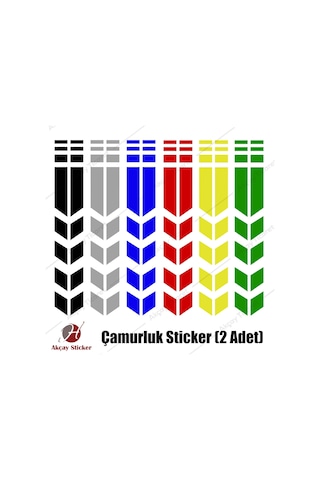 2 Adet - Motorsiklet Şerit Sticker Çamurluk Sticker Motorsiklet