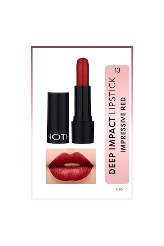 Note Cosmetique Deep Impact Lipstick Kremsi Dokulu Yarı Parlak Ruj 13 Impressive Red - Kırmızı