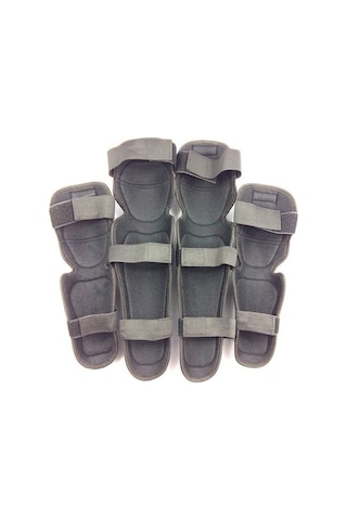 Pazly Motosiklet Korumalı Diz Ve Dirsek Seti - 4 Adet, Konforlu Kolluk & Dizlik, Siyah, Yumuşak Ve Dayanıklı Siyah