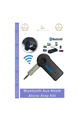 Araçkiti Kablosuz Bluetooth Ses Aktarım Modülü Mikrofonlu Handsfree Aux Müzik Alıcısı Araç Kiti