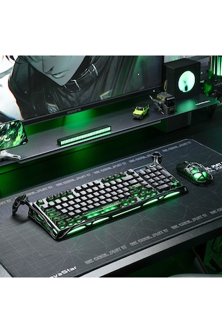 Gravastar Mercury K98 Pro Kablosuz Rgb Işıklı Mekanik İngilizce Q Gaming Klavye Ve X Pro Optik Gami