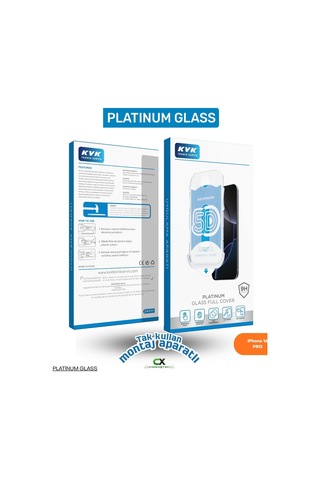 Apple iPhone Uyumlu 16 Pro - 9h Platinum Glass Full Cover Montaj Aparatlı Ekran Koruyucu Cam