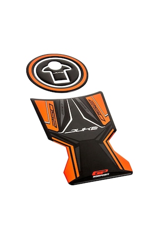 GP Kompozit KTM Duke 250 2017-2023 Uyumlu Tank Pad Siyah-Turuncu