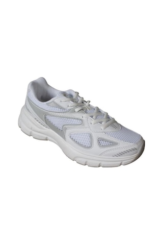 Jump Erkek Beyaz Siyah Kalın Taban Sneaker Spor Ayakkabı Beyaz