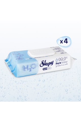 Sleepy Aquacare H2o Yenidoğan Islak Bebek Havlusu 4x50 4'lü Set