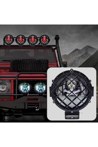 Off Road Kafesli Skull Delici Spot Led Sis Farı Ve Çalışma Lamba
