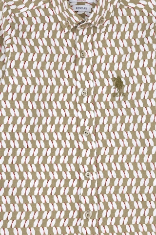 U.s. Polo Assn. Erkek Çocuk Haki Gömlek Desenli 50283862-vr027 Yeşil