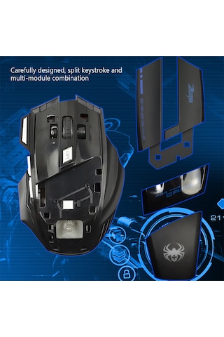 Mufunye Zelotes T-80 Profesyonel Oyuncu Faresi - 7200 Dpı, 7 Tuşlu, Rgb Aydınlatmalı, Usb Kablolu T-80